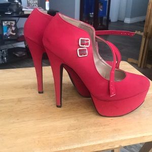 Pink/red heels.